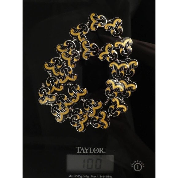 Margot de Taxco Enamel on Sterling Silver Necklace and Bracelet Set - Picture 9 of 10